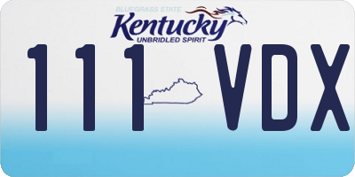 KY license plate 111VDX