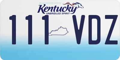 KY license plate 111VDZ