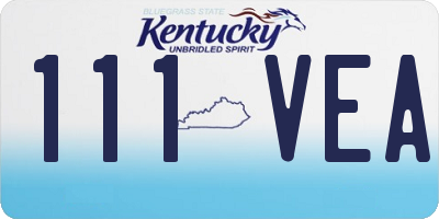 KY license plate 111VEA