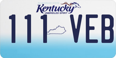 KY license plate 111VEB