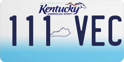 KY license plate 111VEC
