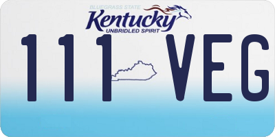 KY license plate 111VEG