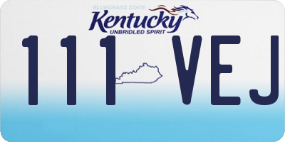 KY license plate 111VEJ