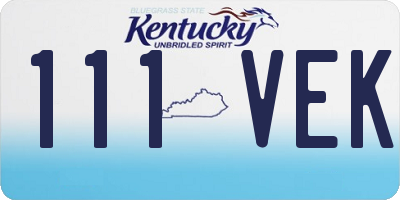 KY license plate 111VEK