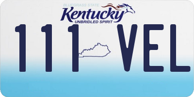 KY license plate 111VEL