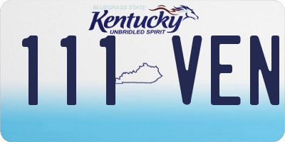 KY license plate 111VEN