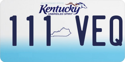 KY license plate 111VEQ