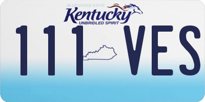 KY license plate 111VES