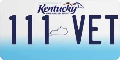 KY license plate 111VET