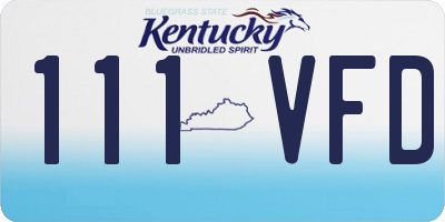 KY license plate 111VFD