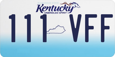 KY license plate 111VFF