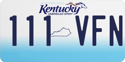 KY license plate 111VFN