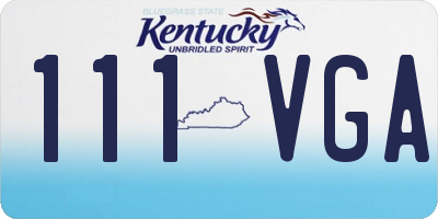 KY license plate 111VGA