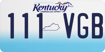 KY license plate 111VGB