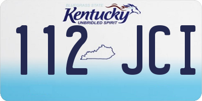 KY license plate 112JCI