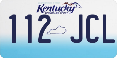 KY license plate 112JCL