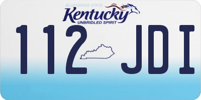 KY license plate 112JDI