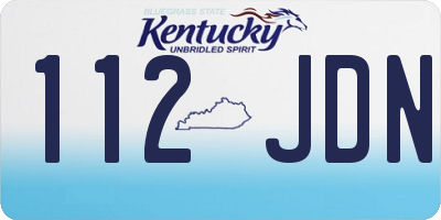 KY license plate 112JDN