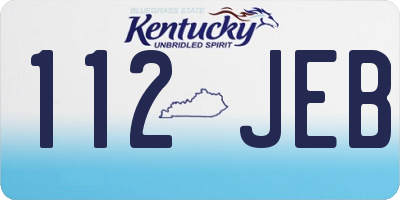KY license plate 112JEB