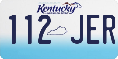 KY license plate 112JER