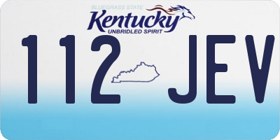 KY license plate 112JEV