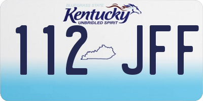 KY license plate 112JFF