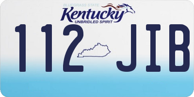 KY license plate 112JIB