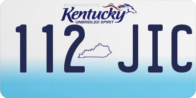 KY license plate 112JIC