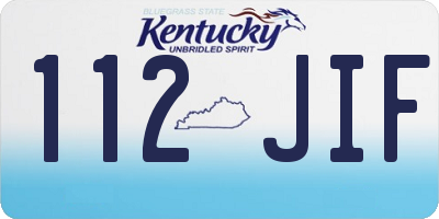 KY license plate 112JIF