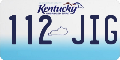 KY license plate 112JIG