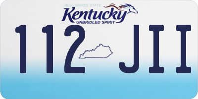 KY license plate 112JII