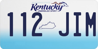KY license plate 112JIM