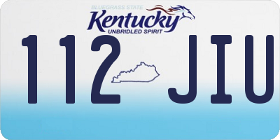 KY license plate 112JIU