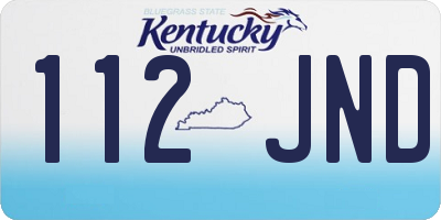 KY license plate 112JND