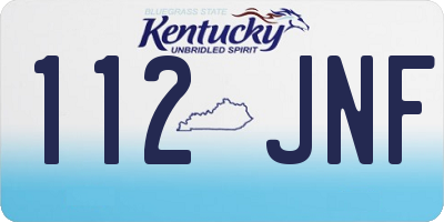 KY license plate 112JNF