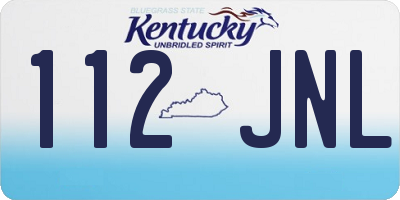 KY license plate 112JNL
