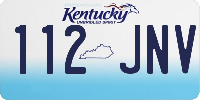 KY license plate 112JNV