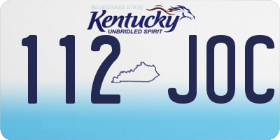 KY license plate 112JOC