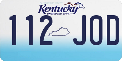 KY license plate 112JOD