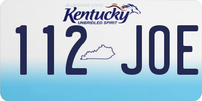 KY license plate 112JOE
