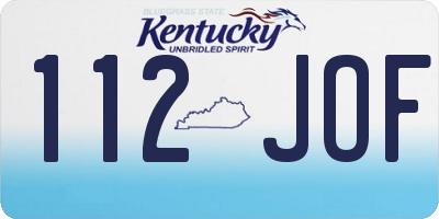 KY license plate 112JOF