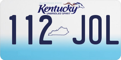 KY license plate 112JOL