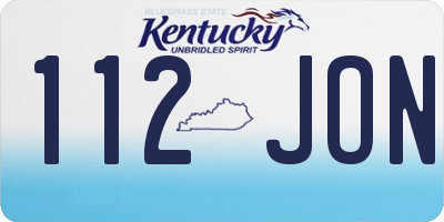 KY license plate 112JON