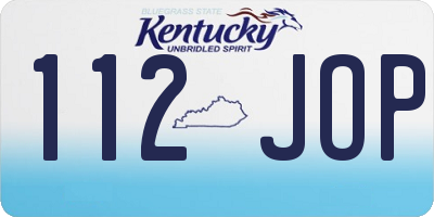 KY license plate 112JOP