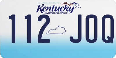 KY license plate 112JOQ