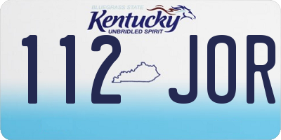 KY license plate 112JOR