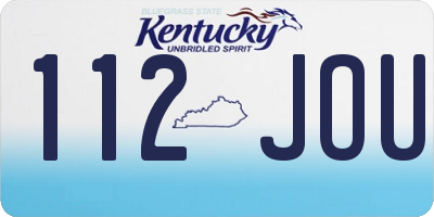 KY license plate 112JOU