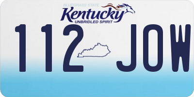KY license plate 112JOW