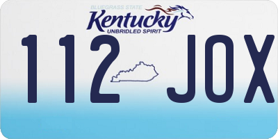 KY license plate 112JOX