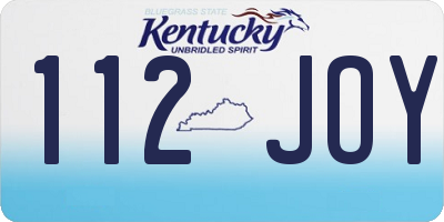 KY license plate 112JOY